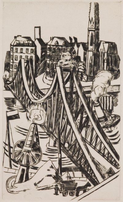 Stor bro ("Eiserner Steg" i Frankfurt am Main) af Max Beckmann