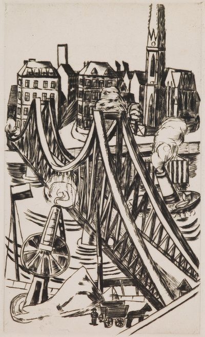Stor bro ("Eiserner Steg" i Frankfurt am Main) af Max Beckmann