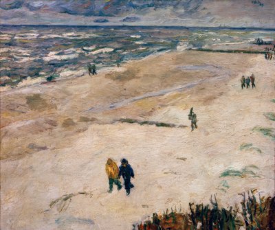 Folk efter arbejde ved havet (På stranden i Wangerooge) af Max Beckmann
