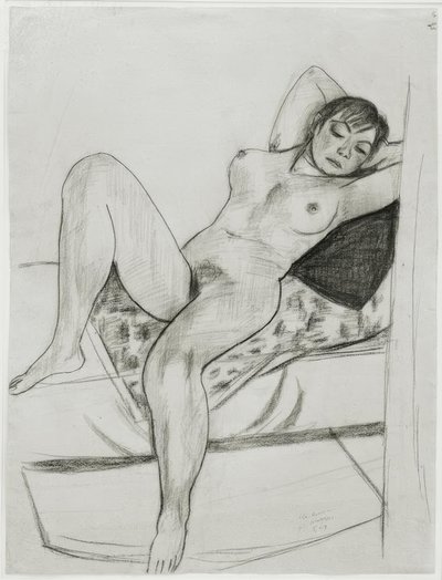 Liggende nøgen kvinde af Max Beckmann