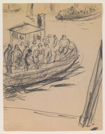 Longboat med havnearbejdere af Max Beckmann