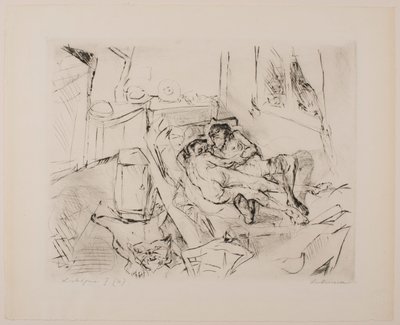 Lovers I, plade 4 fra porteføljen "Faces" af Max Beckmann