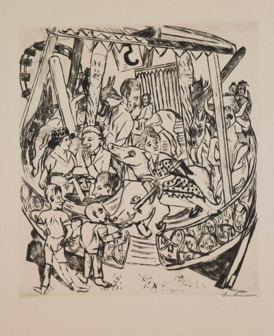 Merry-Go-Round, plade 7 fra porteføljen "Annual Fair" af Max Beckmann