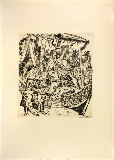 Merry-Go-Round, tallerken syv fra Jahrmarkt af Max Beckmann
