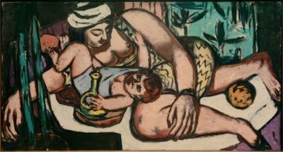 Mor med legende barn af Max Beckmann