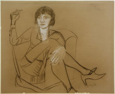 Quappi, ryger i klubstolen af Max Beckmann