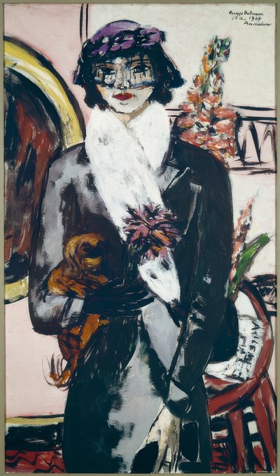 Quappi med hvid pels af Max Beckmann