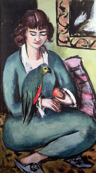 Quappie med en papegøje af Max Beckmann
