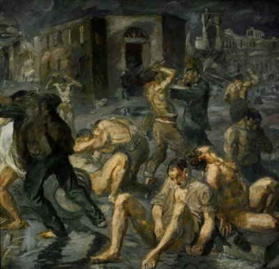 Scene fra ødelæggelsen af Messina af Max Beckmann