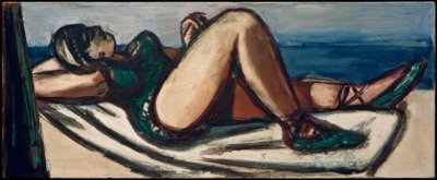 Sove på stranden af Max Beckmann