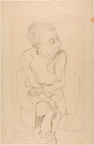 Siddende dreng af Max Beckmann