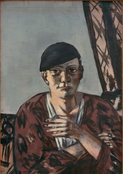 Selvportræt med sort kasket af Max Beckmann