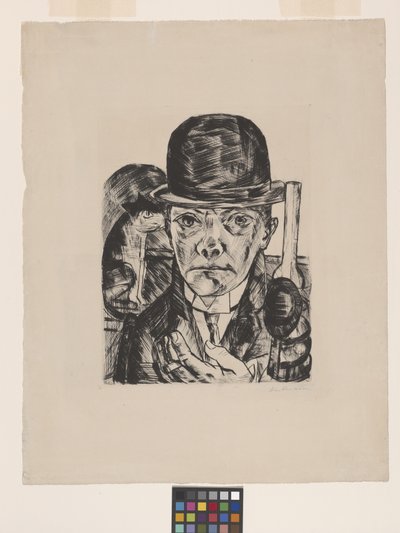 Selvportræt i bowlerhat af Max Beckmann