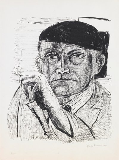Selvportræt, plade 1 fra porteføljen "Dag og drøm" af Max Beckmann