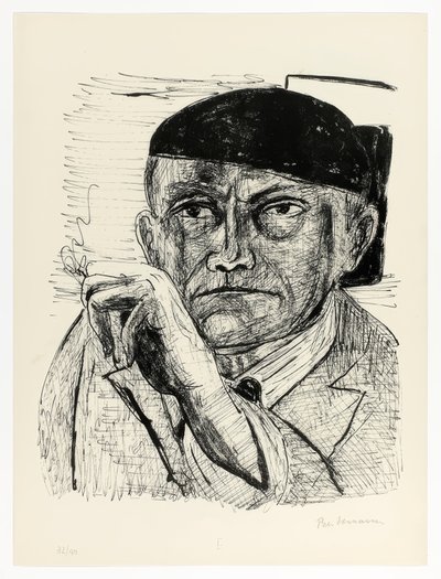 Selvportræt, tallerken en fra Day and Dream af Max Beckmann