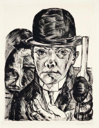 Selvportræt med hat af Max Beckmann