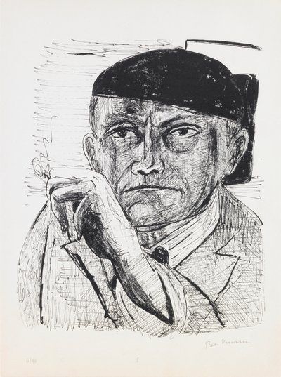 Selvportræt, plade 1 fra porteføljen "Dag og drøm" af Max Beckmann