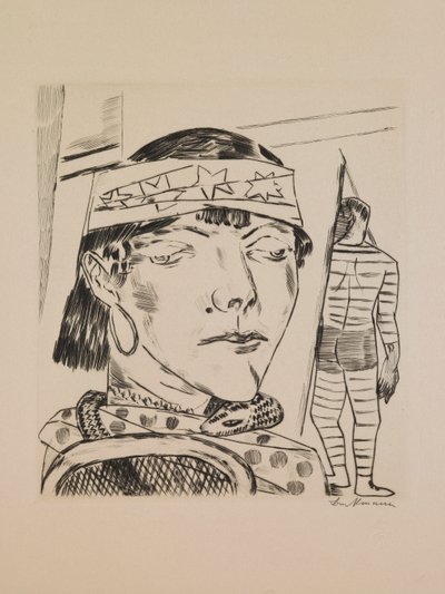 Snake Lady, tallerken 10 fra porteføljen "Annual Fair" af Max Beckmann