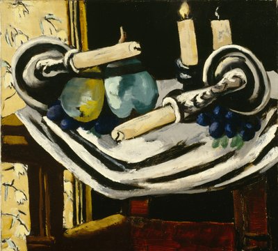 Stilleben med faldne stearinlys af Max Beckmann