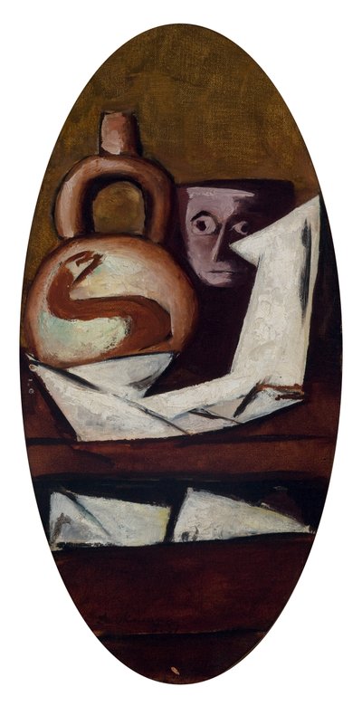 Stilleben med mexicansk figur af Max Beckmann
