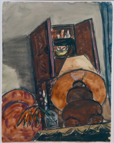 Stilleben med en lampe af Max Beckmann