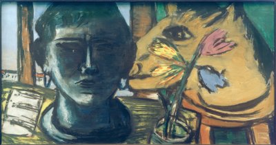 Stilleben med skulptur af Max Beckmann