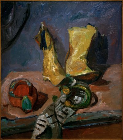 Stilleben med gule støvler af Max Beckmann