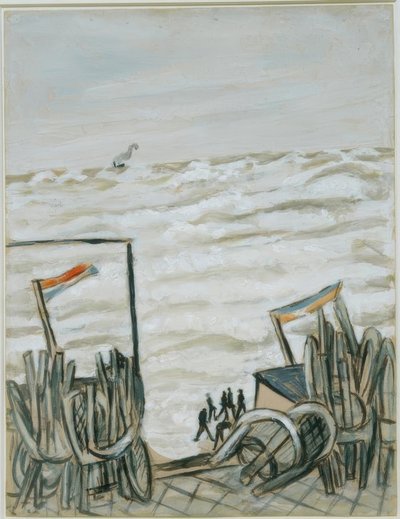 Strand ved højvande af Max Beckmann