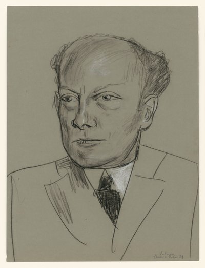 Undersøgelse af portrættet af Gottlieb Friedrich Reber (hoved) af Max Beckmann