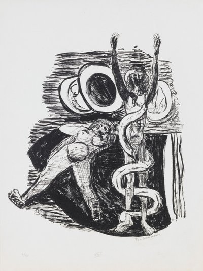 The Fall of Man, plade 14 fra porteføljen "Day and Dream" af Max Beckmann