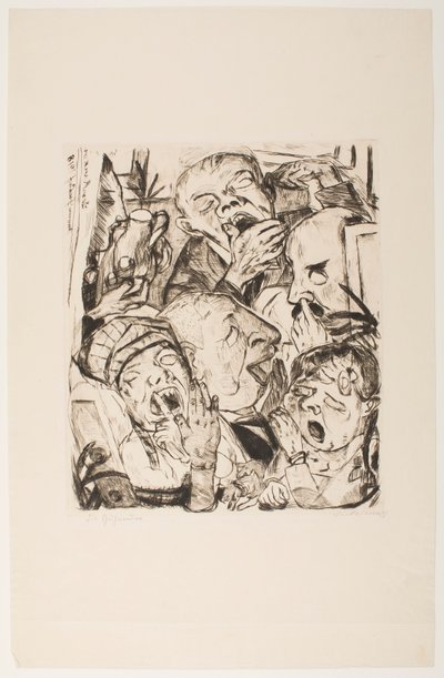 The Yawners, plade 7 fra porteføljen "Faces" af Max Beckmann