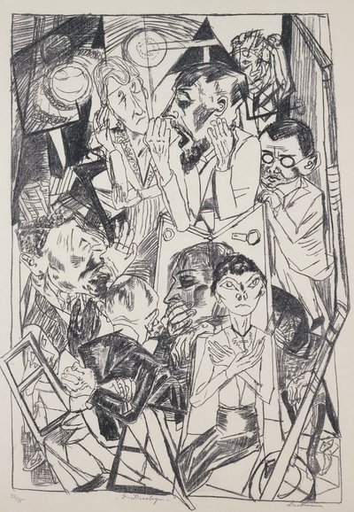 Ideologerne, af Max Beckmann (1884-1950), gravering. Tyskland, det 20. århundrede. af Max Beckmann