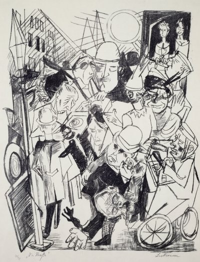 Gaden, af Max Beckmann (1884-1950), gravering. Tyskland, det 20. århundrede. af Max Beckmann