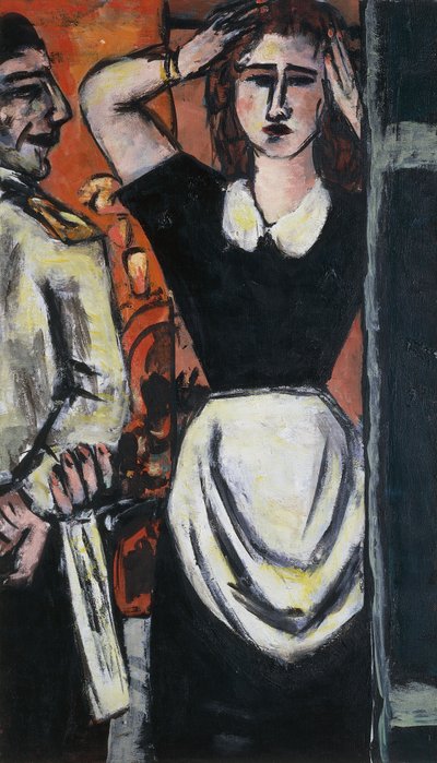 Tjener og garderobeassistent af Max Beckmann