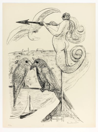 Weather-Vane, tallerken to fra Day and Dream af Max Beckmann