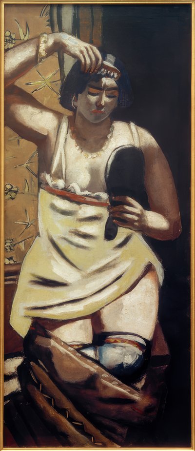 Sigøjnerkvinde, nøgen med spejl af Max Beckmann