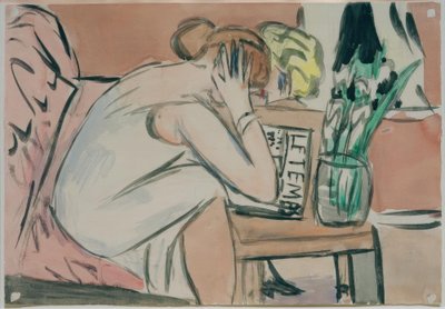 To piger læser af Max Beckmann