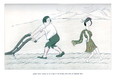 Robert Burns, der har lagt sin hånd til ploven, ser tilbage på Highland Mary, 1904. af Henry Maximilian Beerbohm