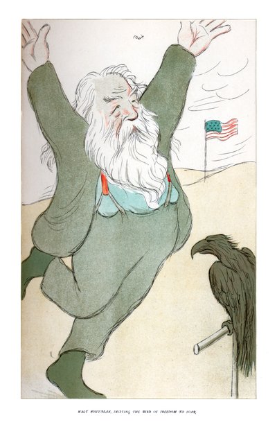 Walt Whitman, Inciting the Bird of Freedom to Soar, 1904. af Henry Maximilian Beerbohm