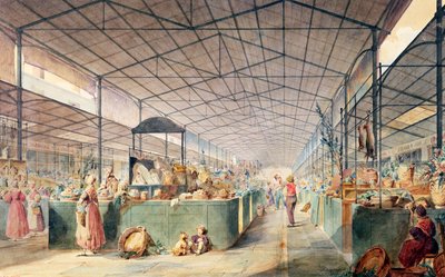 Interiør af Les Halles, 1835 af Max Berthelin