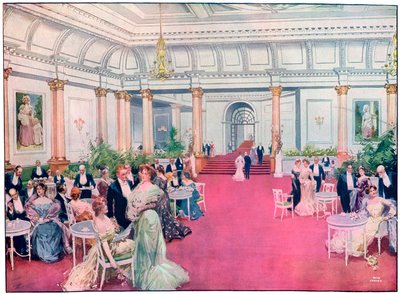 Foyeren på Savoy Restaurant, London, 1905. af Max Cowper
