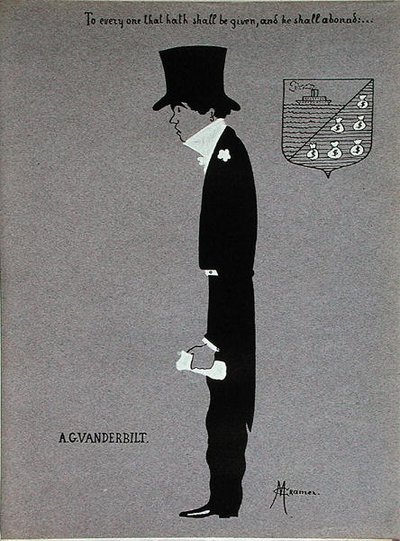 Karikatur af Alfred Gwynne Vanderbilt (1877-1915), fra 