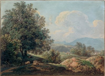 Alpefoden med en sovende hyrde af Max Joseph Wagenbauer