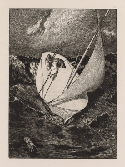 A Glove: The Rescue, 1880. af Max Klinger