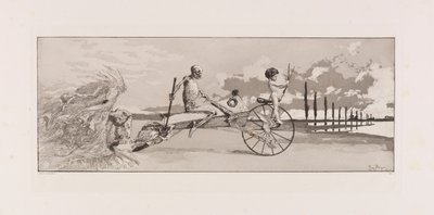Amor, Døden og hinsides Amor, Tod und Jenseits plade XII fra Intermezzos..., 1881. af Max Klinger