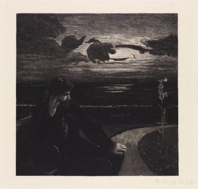 Nat (Om døden, første del, opus XI, blad 1) af Max Klinger