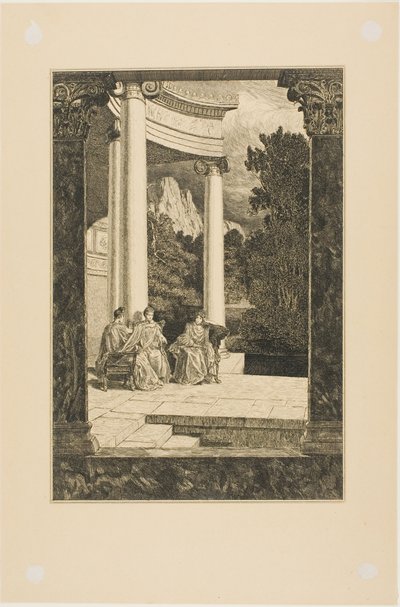 Psyche and her Sisters, tallerken 18 fra Amor og Psyche af Max Klinger