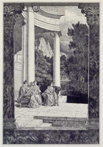 Psyche og hendes søstre, planche 18 fra serien «Amor og Psyche: Opus V» af Max Klinger