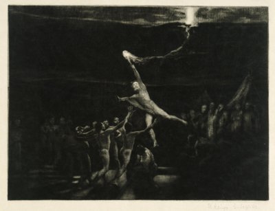 Lysets røveri (blad 22 fra: Opus XII, Brahmsfantasi) af Max Klinger