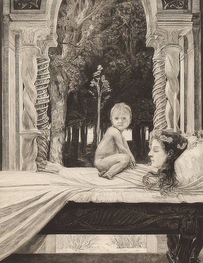 Død mor. 1889 af Max Klinger